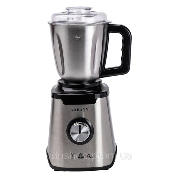 Блендер с чашей 1.5 литра для коктейлей и смузи портативный 2 режима скорости с кофемолкой 1000 Вт Sokany SK-187 | Зображення 2