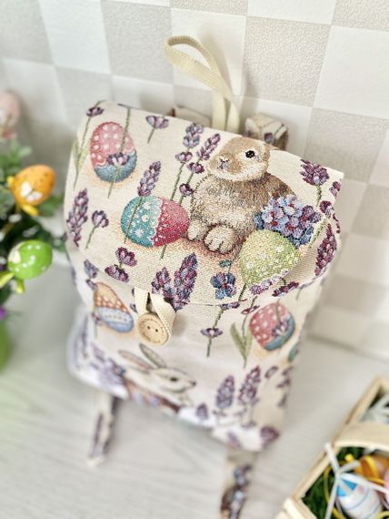 Рюкзак дитячий гобеленовий EDEN1018B Limaso, 25x37x6, Великодній, Без люрексу, 75% поліестер, 22% бавовна, 3% акрил, Гобелен | Зображення 2