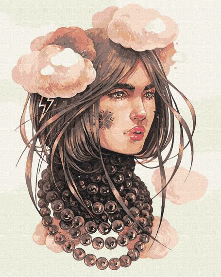 Картина за номерами "Хмарливі думки ©lesya_nedzelska_art Ідейка KHO4995 40х50 см