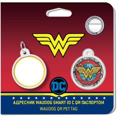 Адресник для животных WAUDOG Smart ID с QR паспортом "Чудо-женщина 2", круг 25 мм (0625-1013ru-eng) | Зображення 3