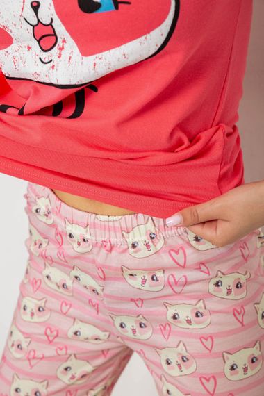 Пижама женская с принтом, цвет розовый, 243R15733 | Зображення 4