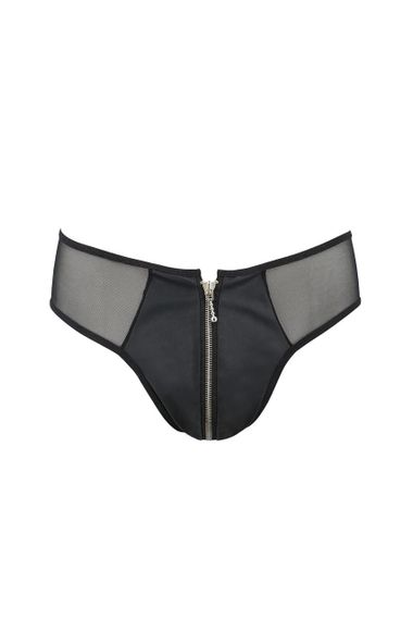 Чоловічі сліпи на блискавці Passion 042 SLIP TIMMY S/M Black, екошкіра, сітка Sex Aura | Зображення 2