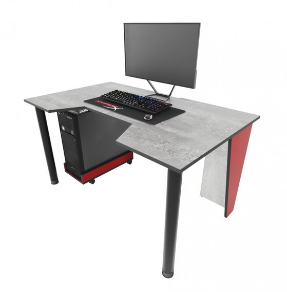 Стол геймерский ZEUS GAMER-2 бетонкрасный бок | Зображення 3