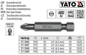 Насадка викрутки викруткова хрестова 1/4" l=50 мм PH2 YATO-7848