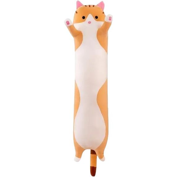 Мягкая игрушка-подушка Кот Батон обнимашка 90см Коричневый