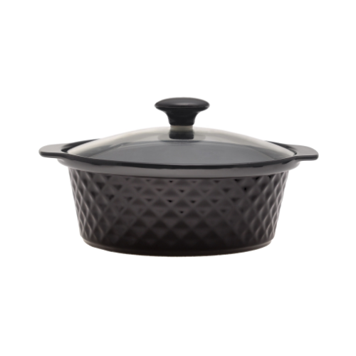 Марміт круглий 1,5л 24*21*8см кераміка скляна кришка + метал.підставка 6425 KAMILLE | Зображення 5