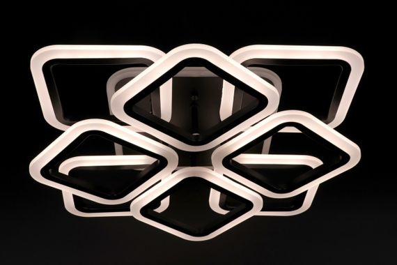 Люстра світлодіодна стельова LED світильник для квартири на стелю лед з пультом 25753 Чорний 11х50х50 см. | Зображення 3