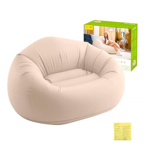 Надувное велюровое кресло 137х127х74см Beanless Bag Chair, Intex 66505 | Зображення 1