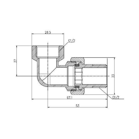 Згін "Американка" Thermo Alliance Forte 1/2" кутовий SF191W15 | Зображення 1