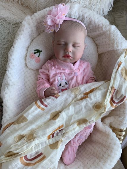 Силиконовая Коллекционная Новорождённая Кукла Реборн Младенец Анатомическая Девочка Пупс Энни ( Виниловая Кукла ) Reborn 50 см | Зображення 2