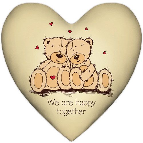 Подушка сердце XXL We are happy together 57x57 см (6PS_15L097)