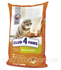 Сухой корм для котов Club 4 Paws с кроликом 14 кг B4630301