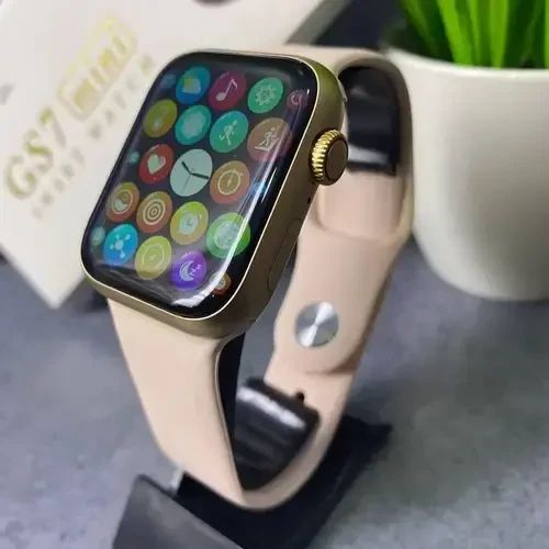 Золоті Смарт-годинник Smart Watch GS7 MINI 41 мм, Фітнес годинник з тонометром та пульсоксиметром | Зображення 1