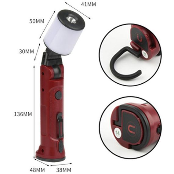 Ліхтар акумуляторний WORKLIGHT-072-XPE 10W 350Lm з гаком та магнітом, Багатофункціональний LED ліхтар | Зображення 5