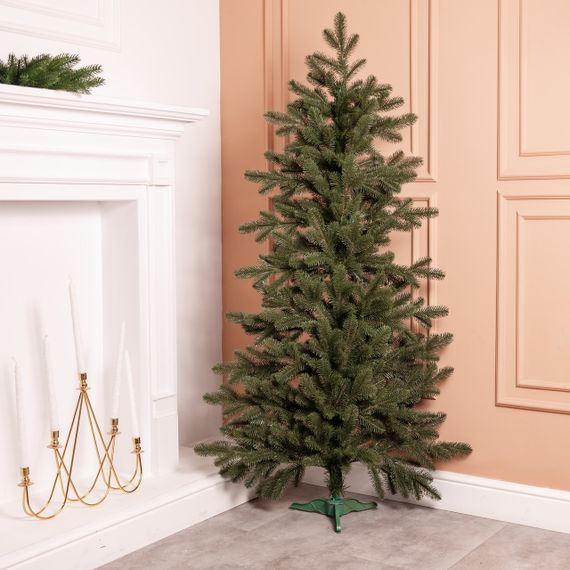 Лита штучна ялинка зелена 120 см на пластиковій підставці SOK-M-D-4 | Зображення 1