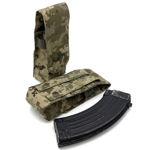 Підсумок на два магазини АК-2 Піксель ММ-14 (pixel) Cordura 500D Molle закритий | Зображення 3