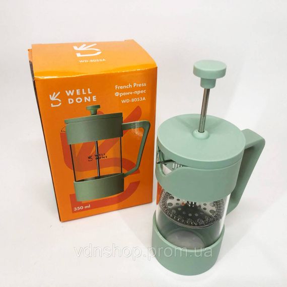 Заварний чайник скляний з ручкою, Френч-прес з поршнем, Скляний чайник для кави та чаю QL-45 | Зображення 4