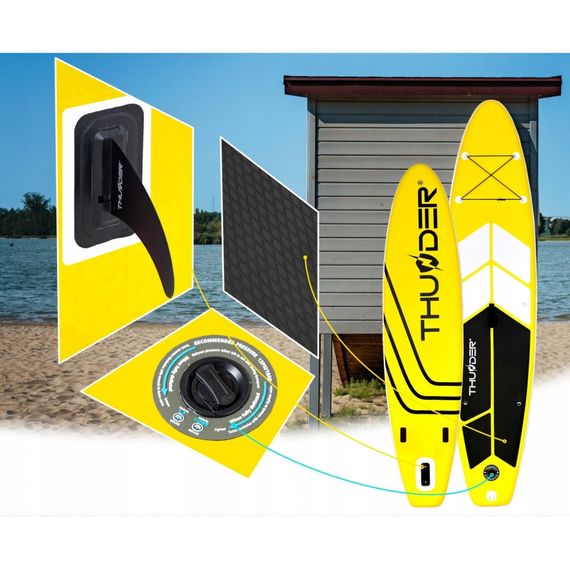 Надувна дошка SUP THUNDER Coast 320 см з веслом Yellow | Зображення 4