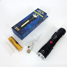 Ручний ліхтар з 18650 акумулятором Police T6-26+T6+COB, Супер яскравий лід ліхтарик PJ-78
