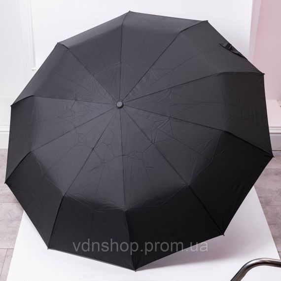Парасолька автоматична з дерев'яною ручкою класична з поліестеру діаметр 116 см Чорна HP-23-8B