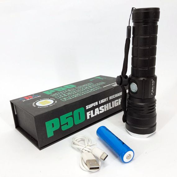 Карманный фонарь Bailong BL-P03-P50 с usb зарядкой | Мощный карманный фонарик | Мощный FW-314 ручной фонарик | Зображення 7