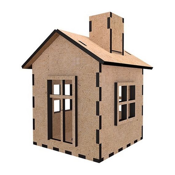 Заготовка для декорирования "Домик 9" FDPO-348 с LED свечой в комплекте