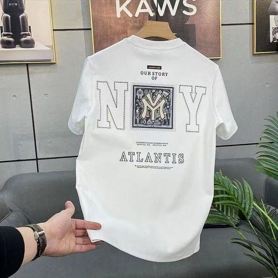 Футболка мужская с принтом повседневная L Белая