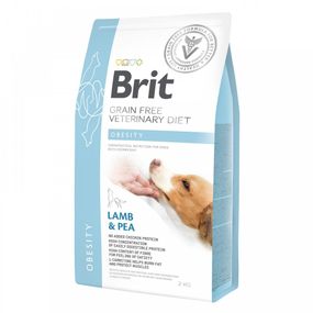 Корм сухий Brit Grain Free VetDiet Dog Obesity для собак для корекції ваги беззерновий з ягням індичкою та горохом 2 кг