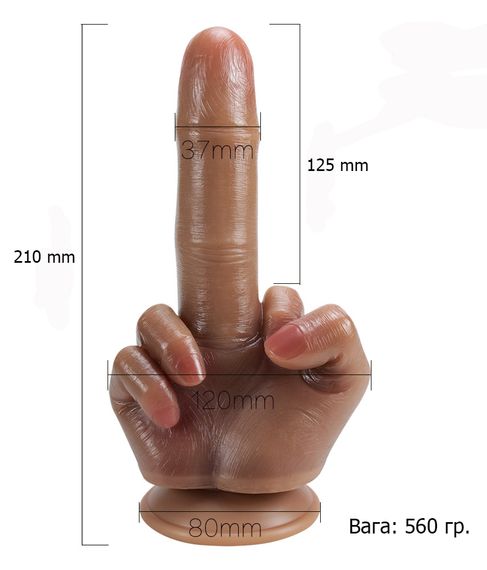 Большой фаллоимитатор для фистинга Dildo Middle Finger 210*37 mm | Зображення 1
