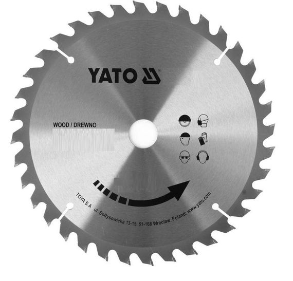 Диск пиляльний победітовий по дереву 254/30 мм 40 зубців YATO YT-60729