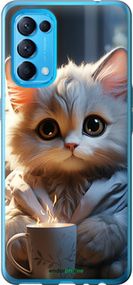 Чохол на Oppo Find X3 Lite Білий кіт "5646u-2299-2448"