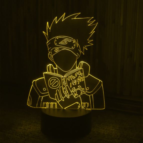 Акриловый светильник-ночник Какаши Хатаке 2 желтый tty-n000453