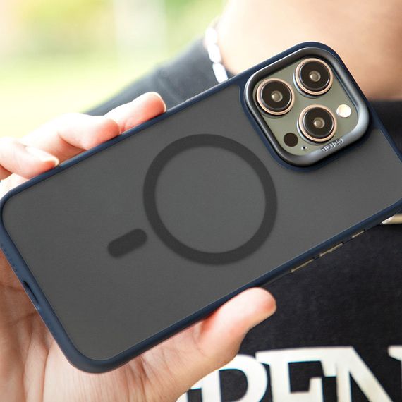 TPU+PC чохол Blueo Skin Friendly Frosted with MagSafe для Apple iPhone 15 Pro (6.1") Синій | Зображення 1