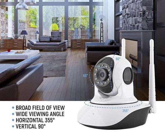Беспроводная поворотная IP камера, панорамная камера V380 Q5 IP 360 градусов | Зображення 1