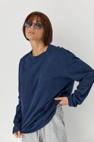Однотонний базовий лонг oversize - темно-синій цвет, ONE SIZE (є розміри)