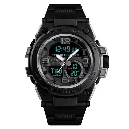 Армійський наручний годинник з таймером SKMEI 1452BK BLACK, Фірмовий спортивний годинник BE-25 | Зображення 6