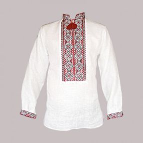 Рубашка Украинская вышиванка 515 цвет белый размер L/XL