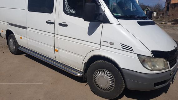 Боковые пороги Premium (2 шт., нерж.) Длинная база, d42 для Mercedes Sprinter 1995-2006 гг | Зображення 2