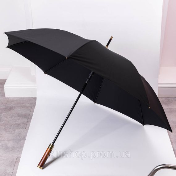 Класична парасолька-тростина напівавтомат з поліестеру 8 спиць діаметр 124 см Чорна HP-23-6B