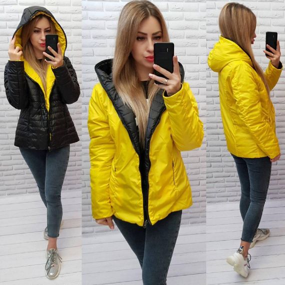 Куртка двостороння, арт.185, чорний / жовтий | Зображення 1