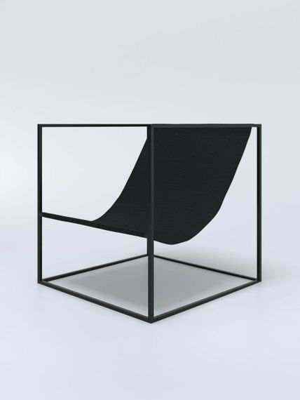 Стул дизайнерский MG Group с тканевым сиденьем MG DEFAS CHAIR Черно-белый