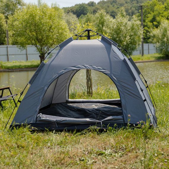 Намет кемпінговий 2 на 2 метри автоматичний для риболовлі походу туристичний LU-019G Сірий | Зображення 1