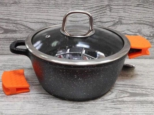 Каструля Bohmann BH-7350-28MRB, 5.8 л, 28 см, алюмінієва з кришкою та антипригарним покриттям