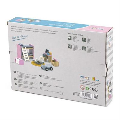 Игровой набор Viga Toys Деревянная мебель для кукол PolarB Детская комната (44036) | Зображення 4