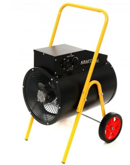 Теплова електрична гармата Kraft Dele 15 кВт, площа обігріву 250 кв.м., підлоговий, чорний (KD11726)