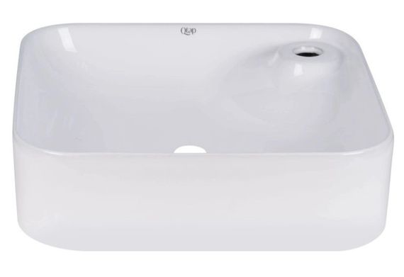 Комплект Qtap Stork: Раковина накладна квадратна 430x430x125 мм White + Донний клапан PU02 (QT15112194WN47318) | Зображення 5