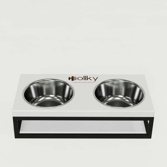 Миски на подставке для маленьких собак и котов Hollky Base S (2 × 0,45 л) BS-36187-BLWH | Зображення 3