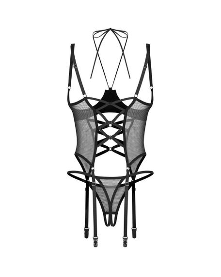 Корсет Obsessive Dominna cupless corset & crotchless thong L/XL Sex Aura | Зображення 4