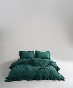 Постільна білизна Limasso Stonewashed Exclusive Ranforce 160 х 220 см Dark Green
