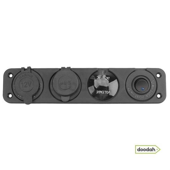 Авто / Мото станція (USB ЗП + вольтметр + порт прикурювач) Recessed Flow 4 Red, IP54 | Зображення 3